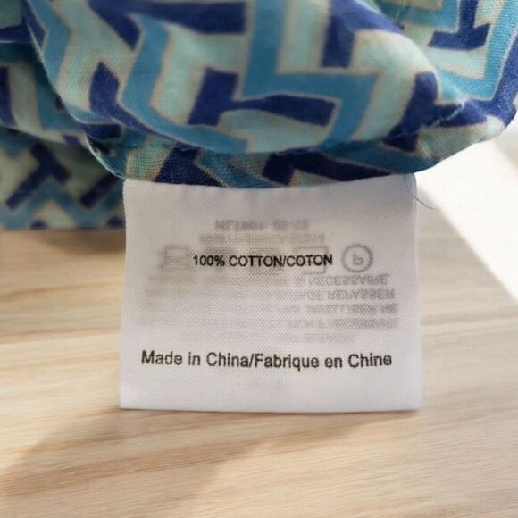 Tory Burch Womens Top Size 4 Green Geometric T Design High Neck Top - Picture 6 of 7